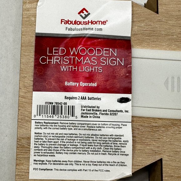 Fabulous Home LED Wooden Christmas Tree And Deer Sign With Lights New With Tags - Picture 5 of 9